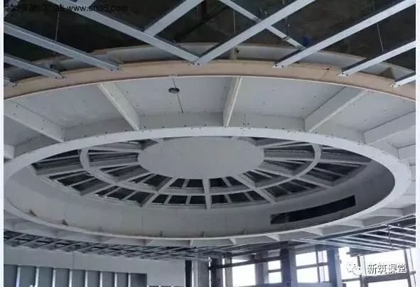 轻钢龙骨石膏板造型吊顶施工视频,石膏板天花吊顶施工全过程