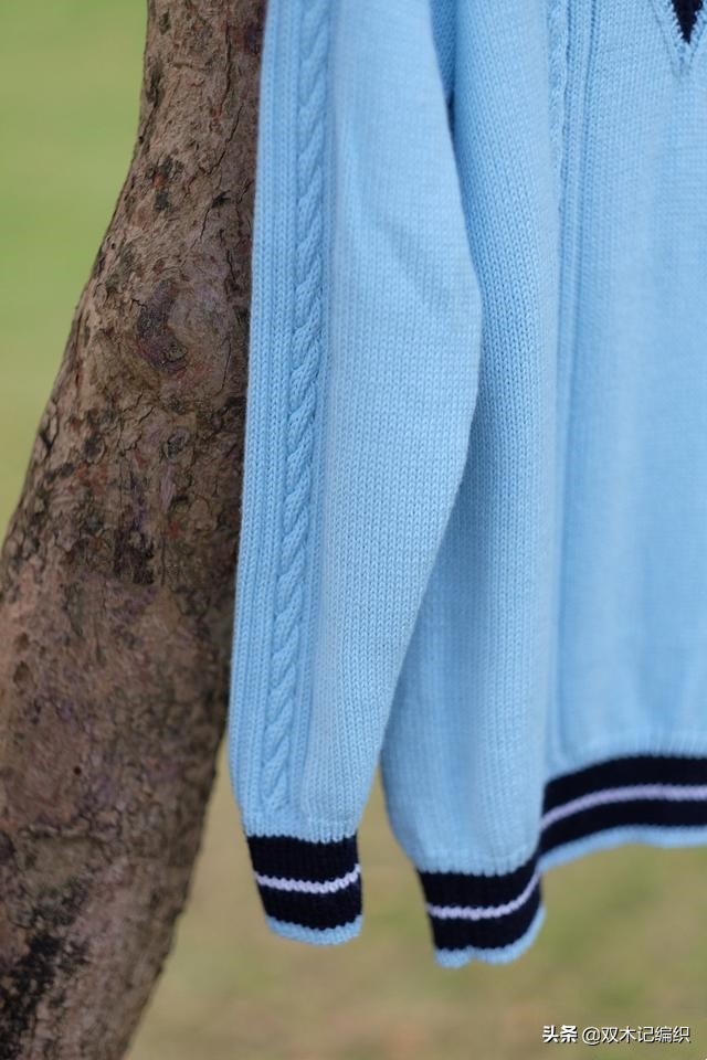 从上往下织v领整件衣服全过程,v领衣编织教程