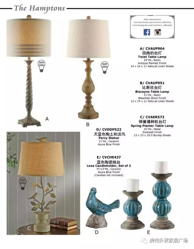 美特精品家具——《CrestviewCollection》灯饰火爆来袭！