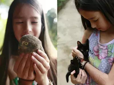 29岁不当记者，追随德国老公守护雨林，两女儿宛如天使，可不上学