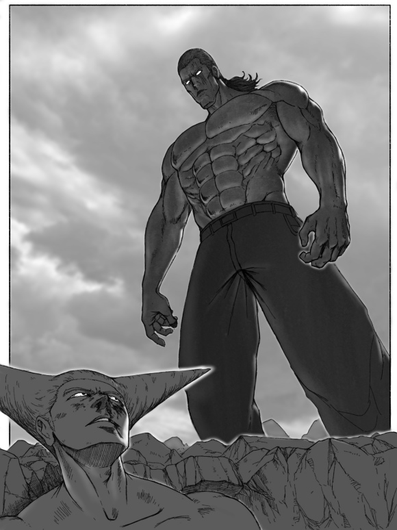 一拳超人原版漫画饿狼vs埼玉,一拳超人漫画vs重制版