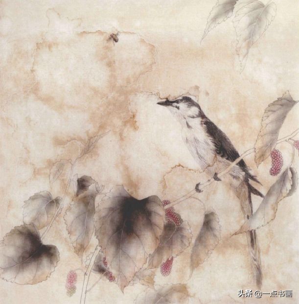 工笔斗方花鸟画图片,工笔花鸟画白描水仙