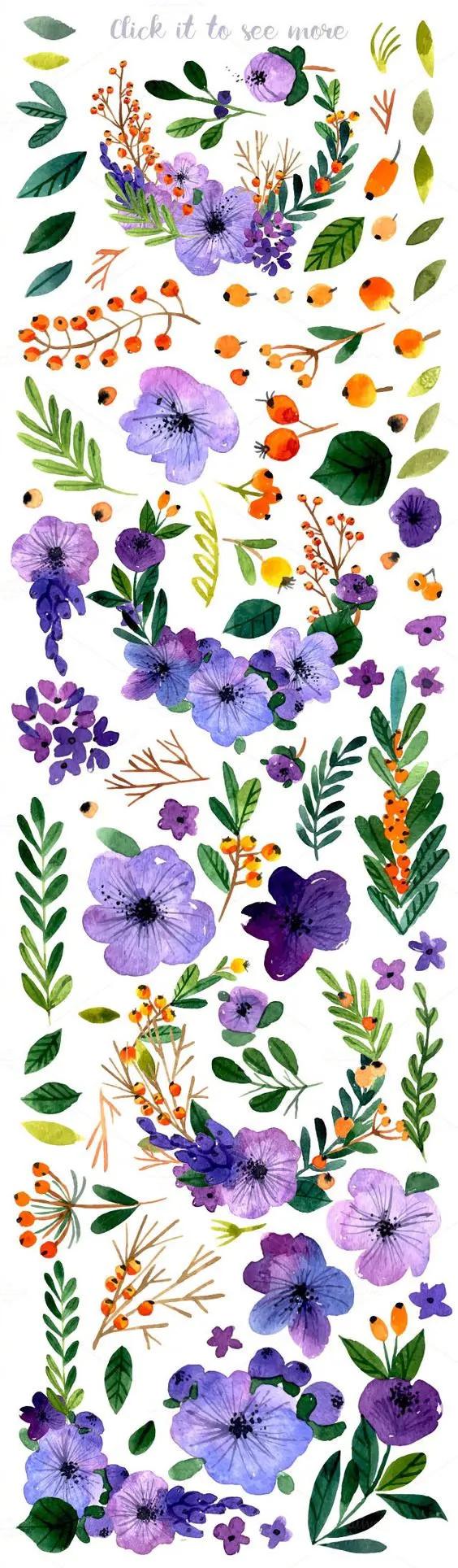 分享一组水彩花卉过程图,超写实水彩花图片