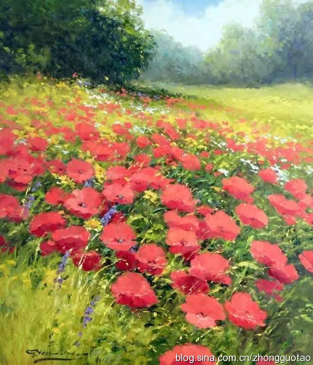 欧洲海滩风景油画作品欣赏,欧洲经典田园油画高清作品图