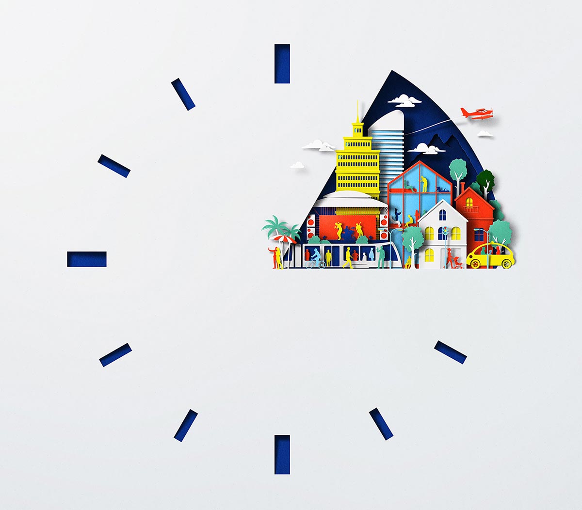 EikoOjala剪纸风格的NOKIA5G主题插画作品