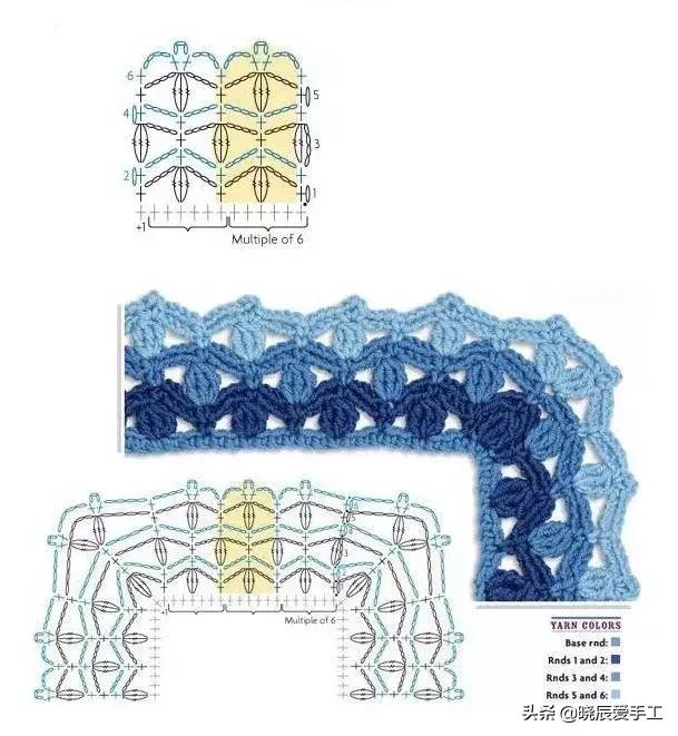 桌布花边钩织的教程,隔热垫餐桌垫钩针教程