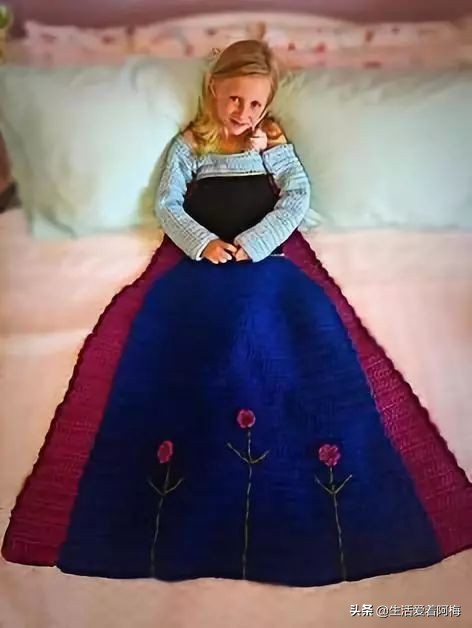 妈妈钩的小羊毯子,妈妈钩的睡袋