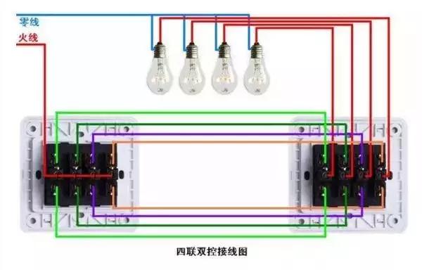 国际电工最新一开五孔开关接线图,单相电动机倒顺开关正反转接线图