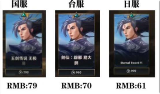 Lol手游国服外服价格对比,国服lol手游皮肤对比端游