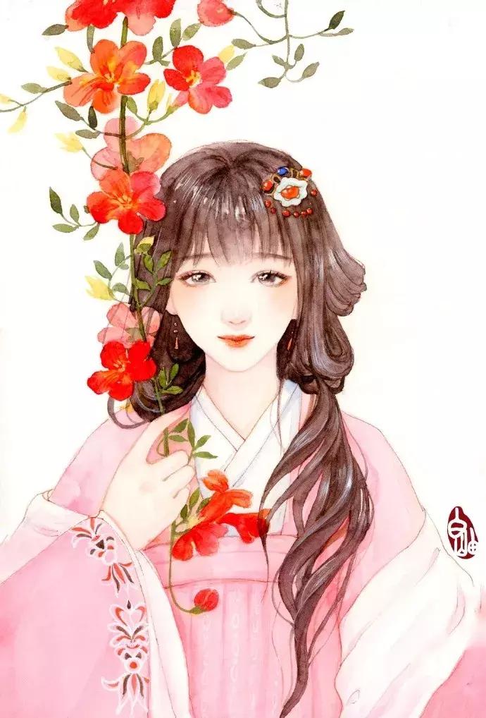 手绘古风少女，唯美灵动，唤起少女们心中的三生三世