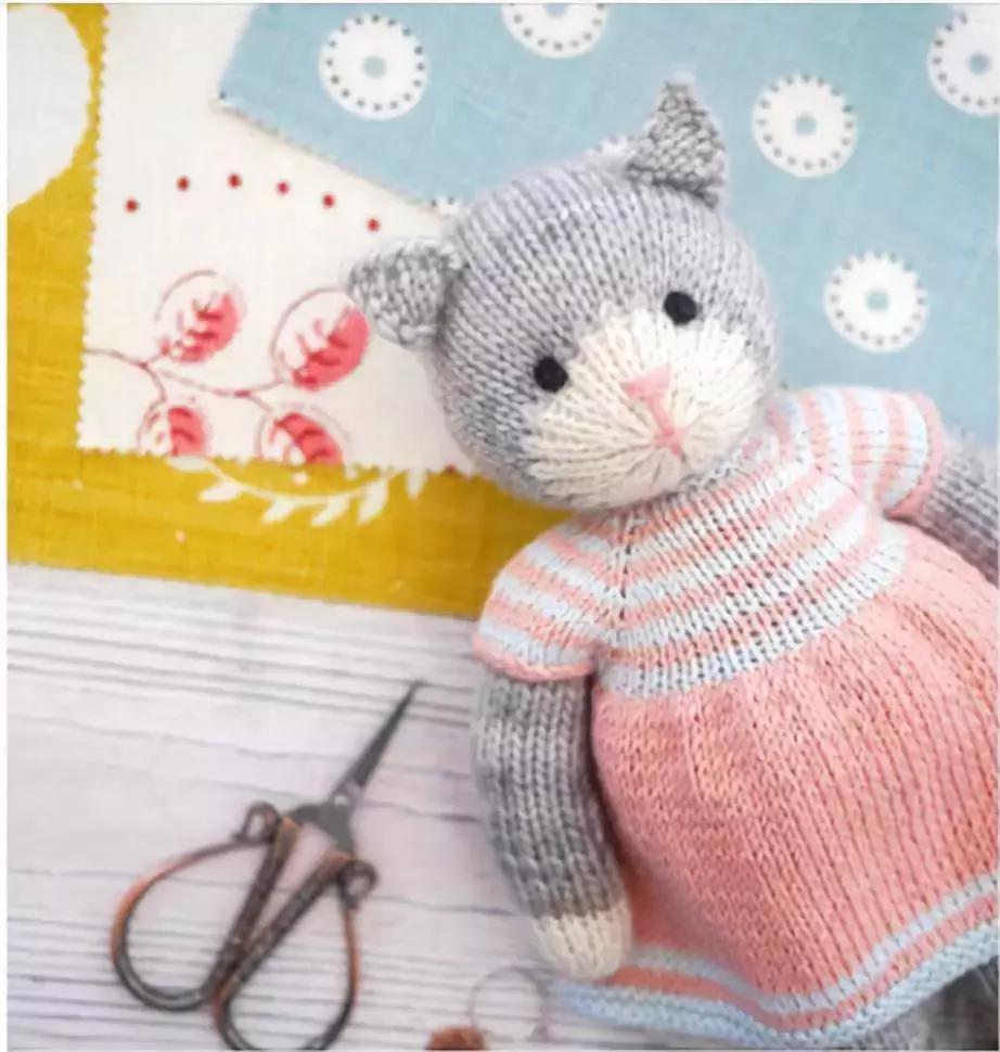 小熊娃娃的衣服编织,玩偶娃娃斗篷裙子编织教程