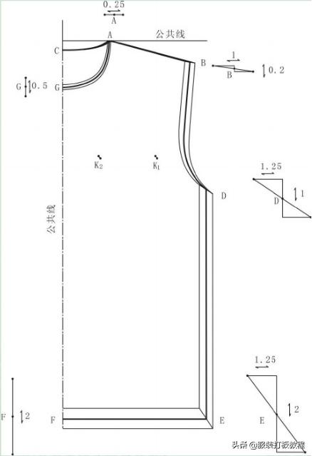 罗纹领t恤裁剪图,t恤衫罗纹领子