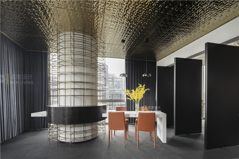 135平私人会所效果图,新中式极简轻奢高级私人会所