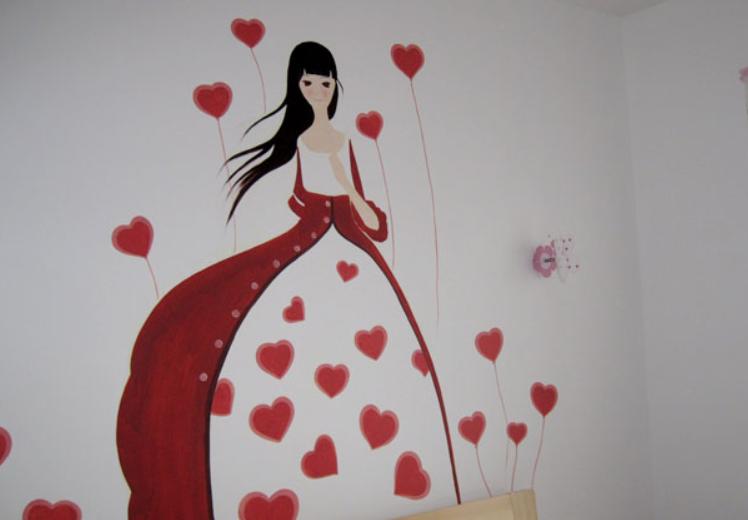 室内墙绘怎么画投影,室内墙绘设计大全