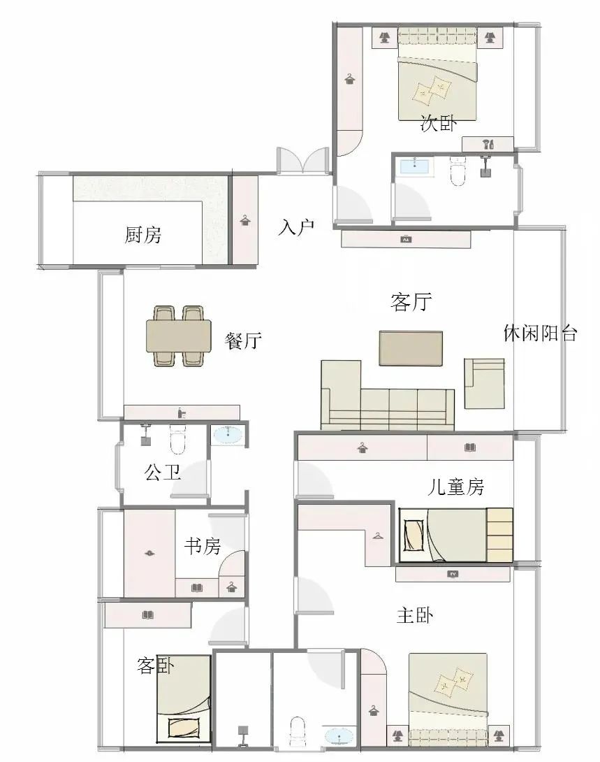阳台改成小卧室凸出来的,阳台改成衣帽间和办公区
