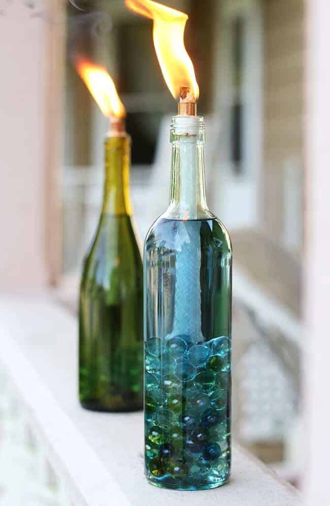 各种酒瓶改造花瓶,酒瓶创意装修效果图