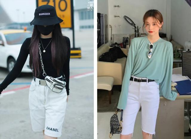 梨形身材高腰中腿裤,爸爸裤子直筒小个子