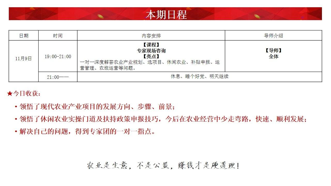 157届中国农业落地实操特训班（11月8-11日）-北京站