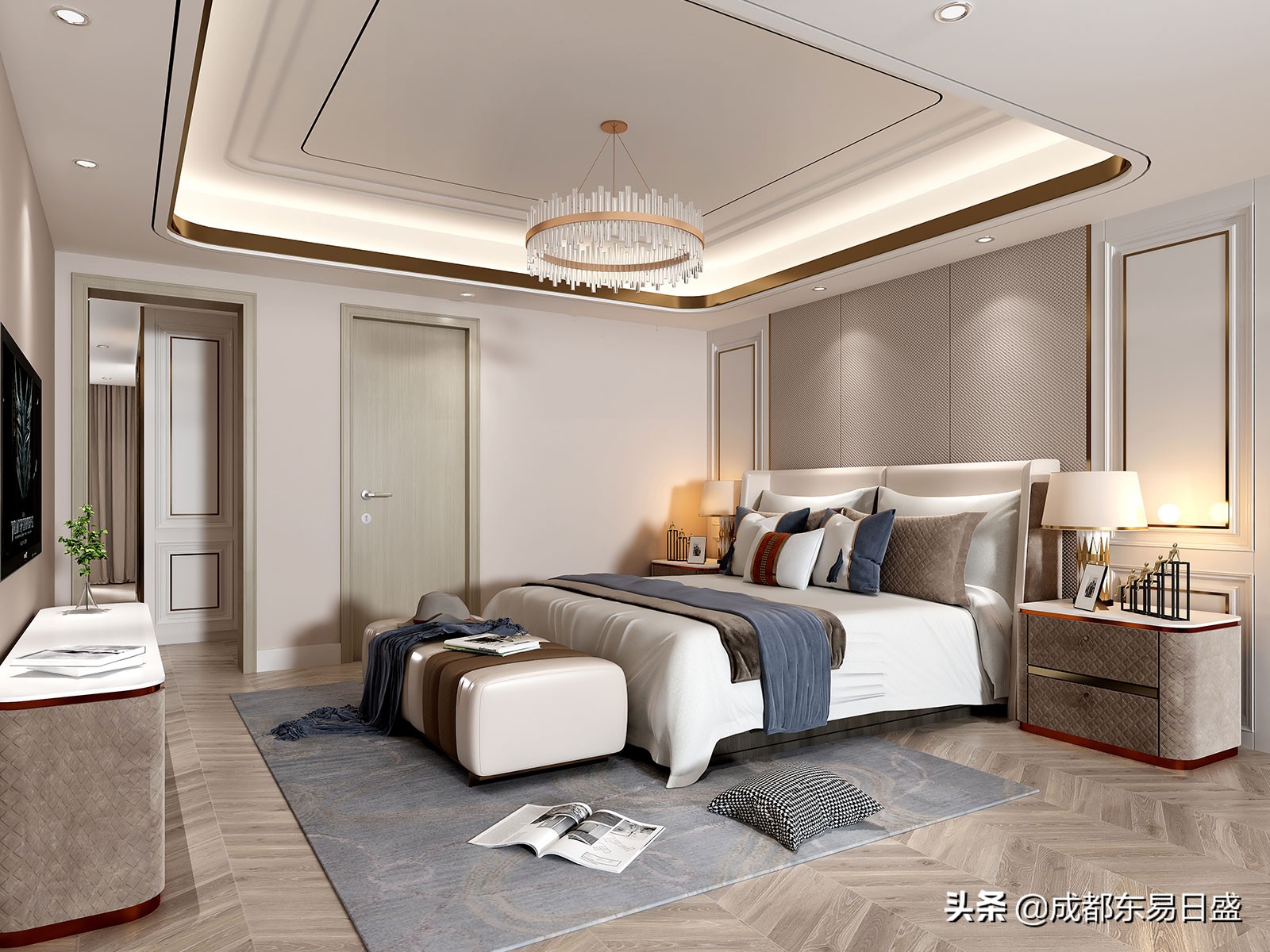 360平别墅轻奢风格装修案例赏析，成都廊桥水乡装修效果图