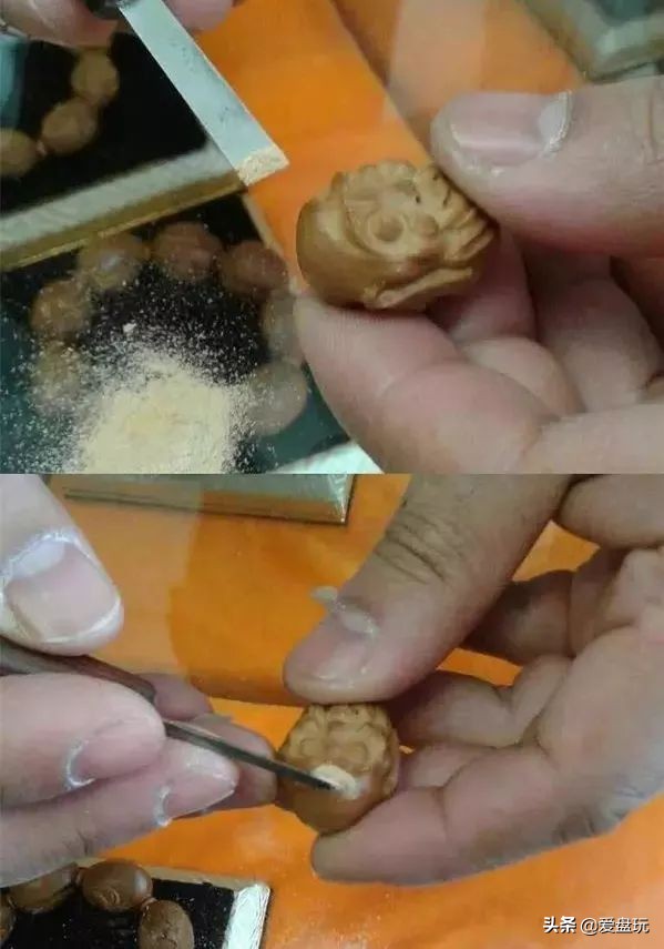 橄榄核雕裂纹怎样补回原样,橄榄核雕竖裂