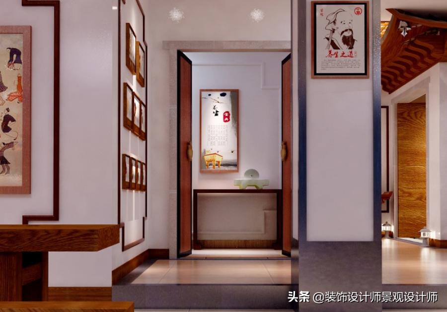 50平米禅意中医养生馆设计图,中医养生理疗会所设计