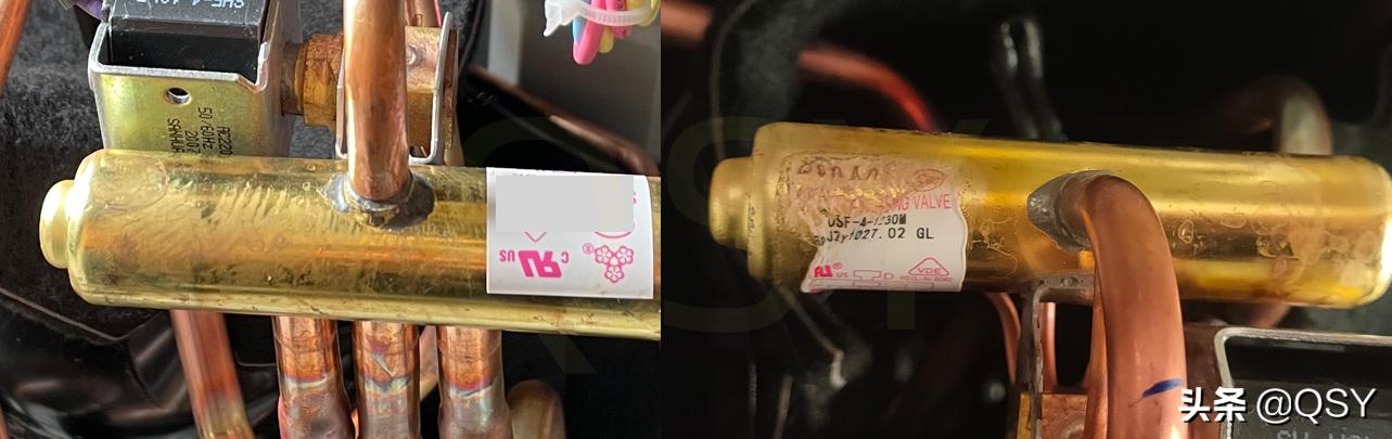 格力两代云锦Ⅱ1.5匹新一级空调对比拆机C形冷凝器没了