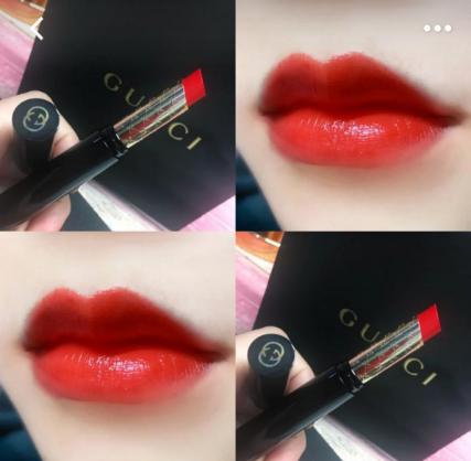 gucci口红小碎花试色,gucci新品口红512