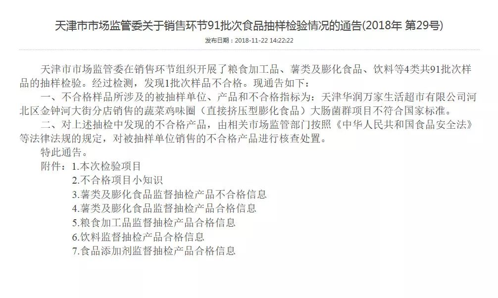 8批次食品安全抽检不合格,8种不合格食品