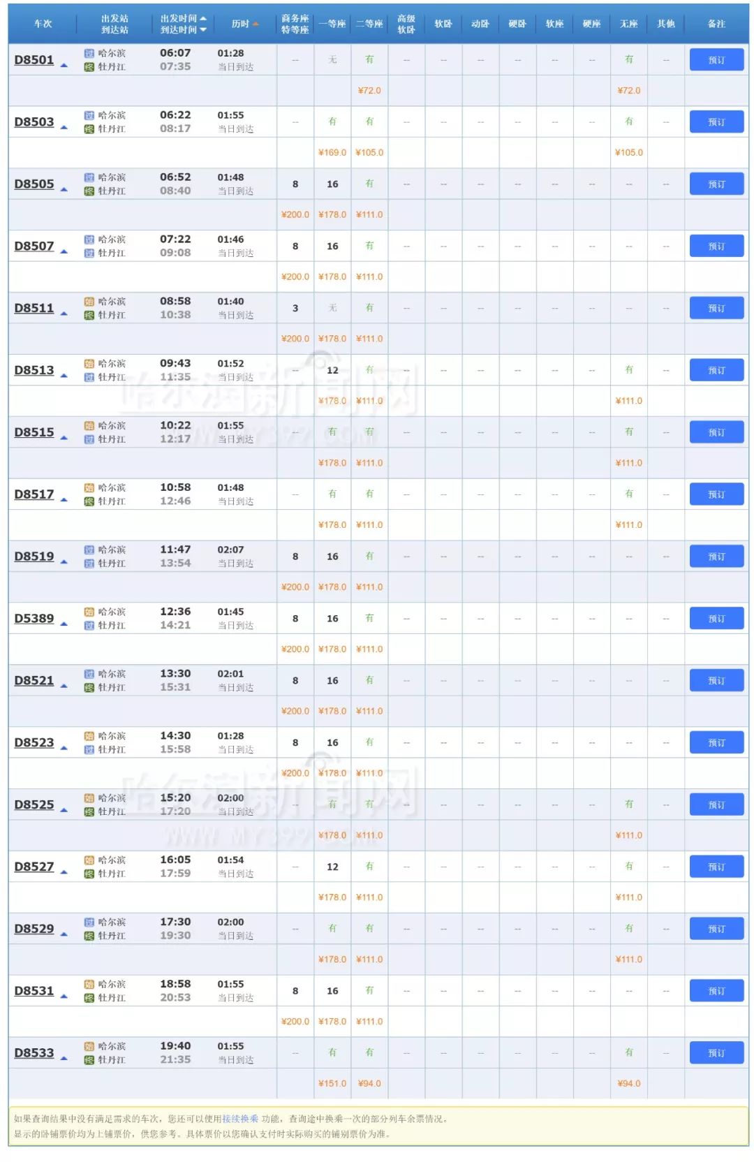 哈牡高铁开通了么,哈牡高铁最新时刻表