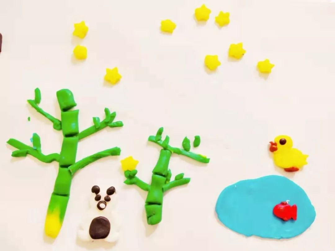 彩泥豌豆宝宝,大米彩泥作品