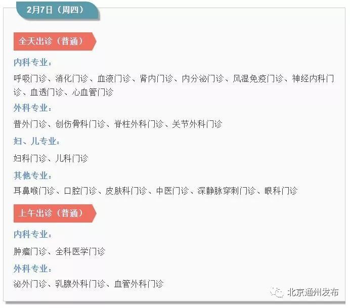 通州6大医院春节期间出诊表来啦！仅供收藏，最好用不上哦~