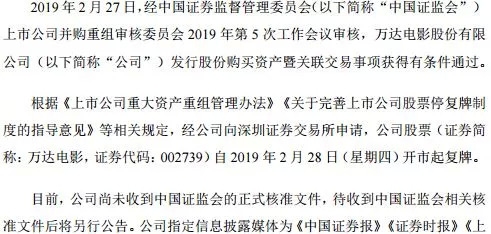 万达电影事迹对赌失败股价影响,股价大跌后发收购消息
