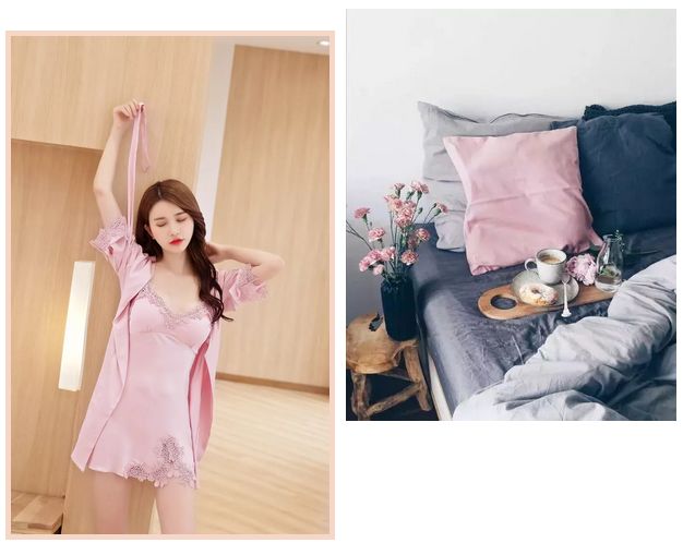 美到犯规的法式风情睡衣，丝滑修身，穿上肌肤像开了柔光一样美好。