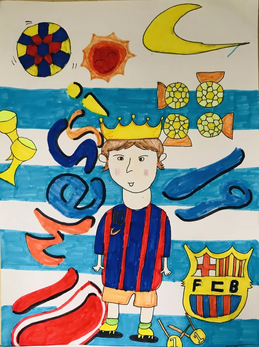 简笔画c罗与梅西,足球小学生c罗