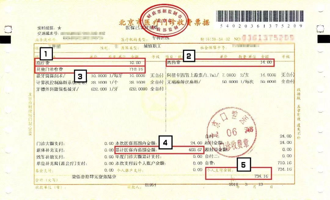 如何看懂医疗门诊收费票据,一图看懂医保报销政策