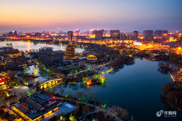 济南夜晚旅行路线,济南手绘地图