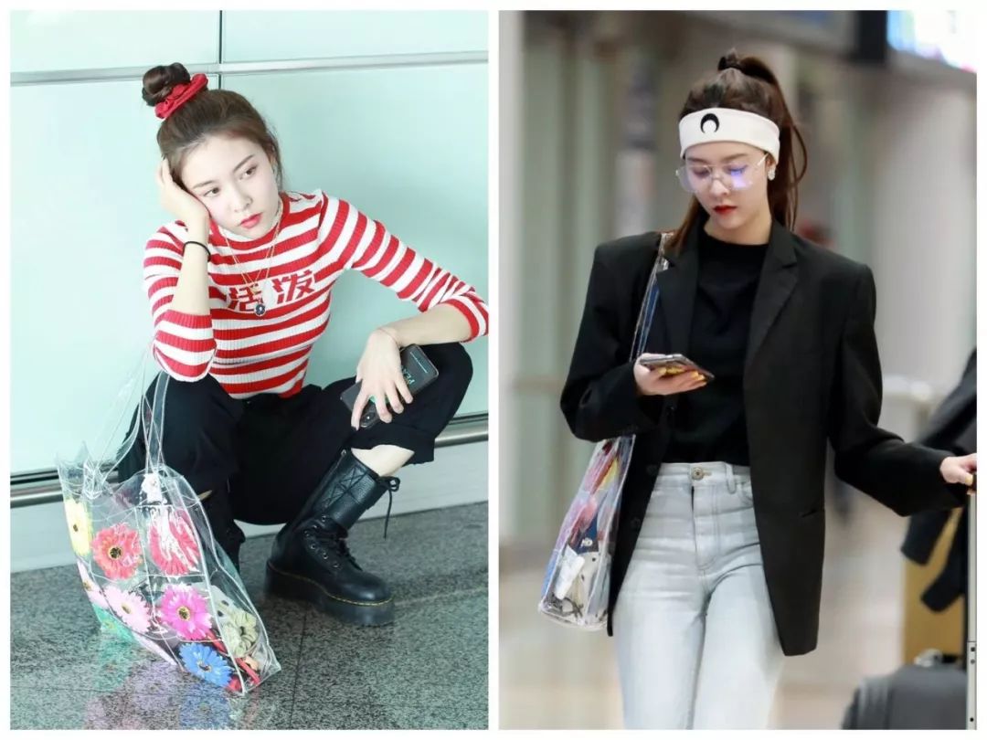 杨幂泫雅风,泫雅机场黑西服穿搭