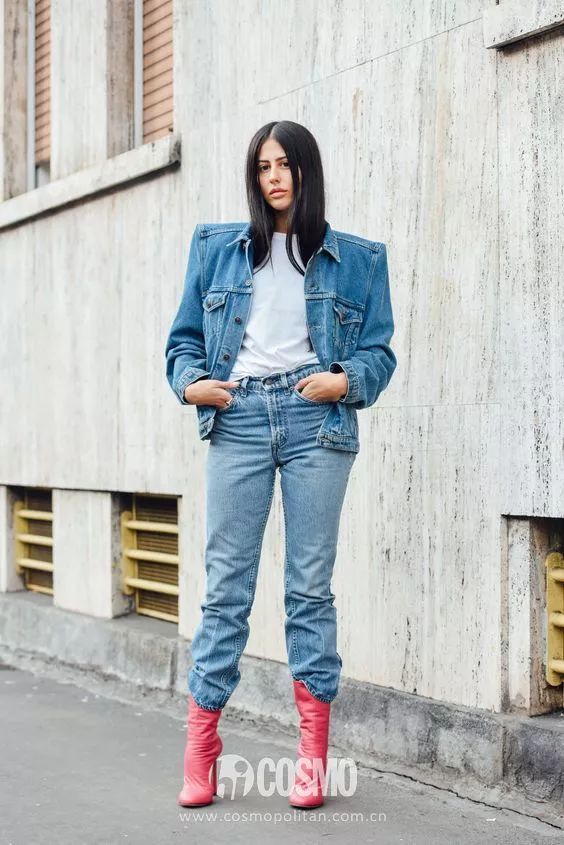 牛仔外套怎么搭配显瘦,落肩牛仔外套显人胖还是显瘦