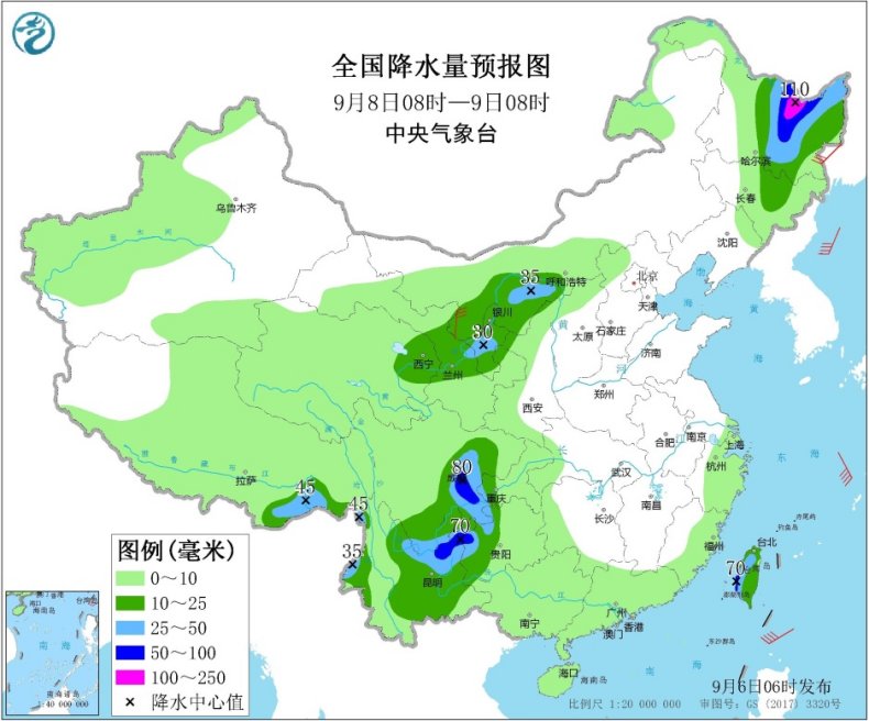 台风玲玲天气图,台风玲玲降水原因