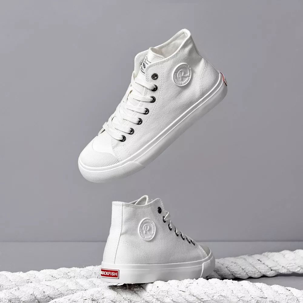 英伦透气帆布鞋,高街超高帮帆布鞋