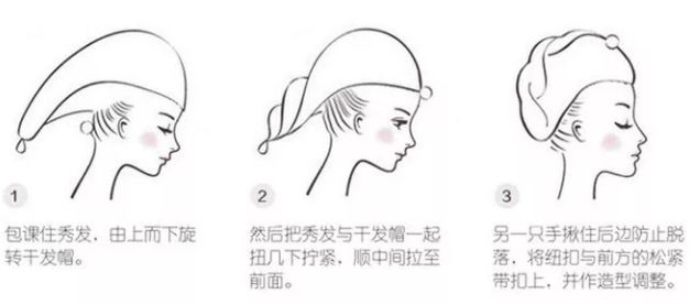 日本双层加厚超强吸水干发帽,日本吸水速干干发帽