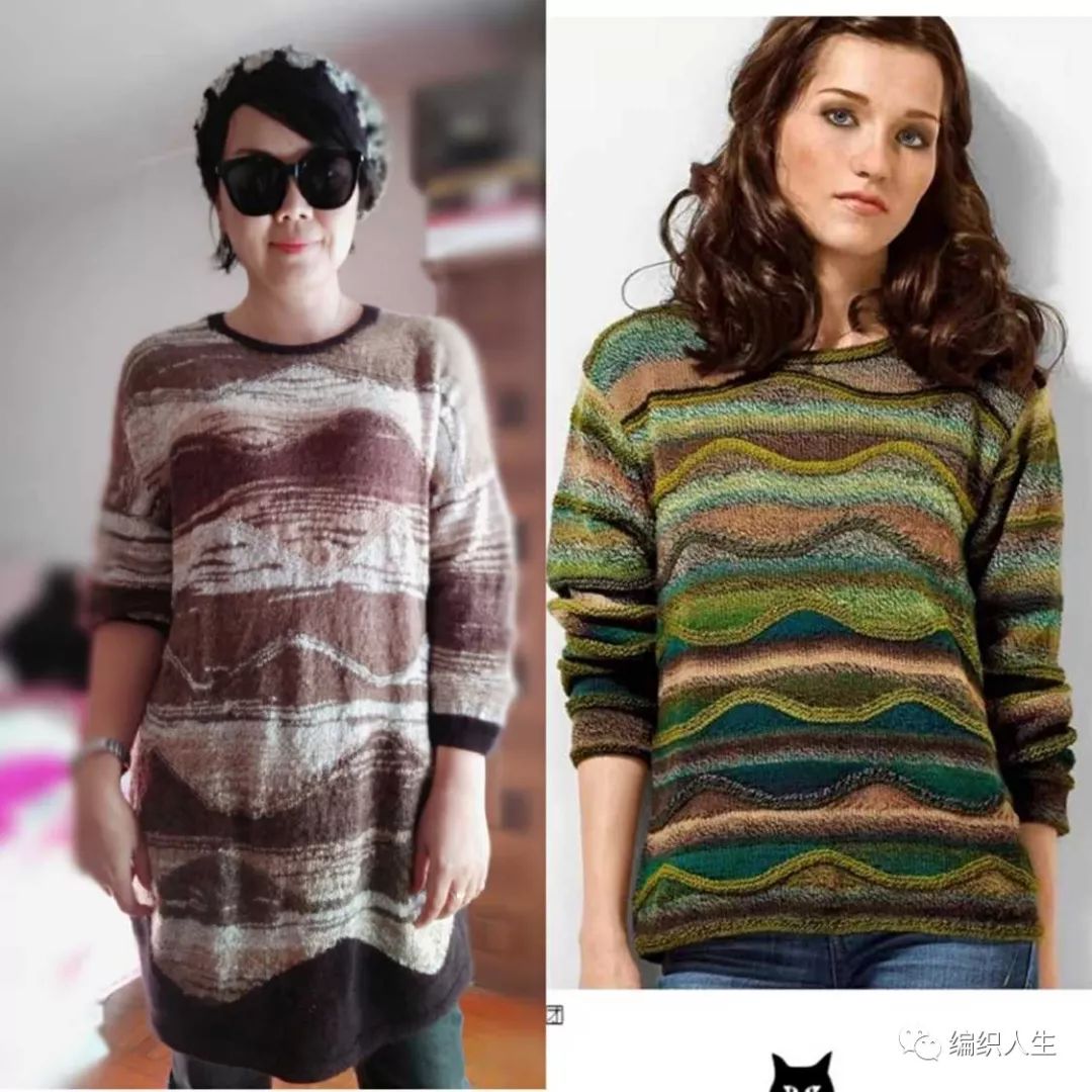 段染8号蕾丝线钩织作品,浅灰色织毛衣视频教程