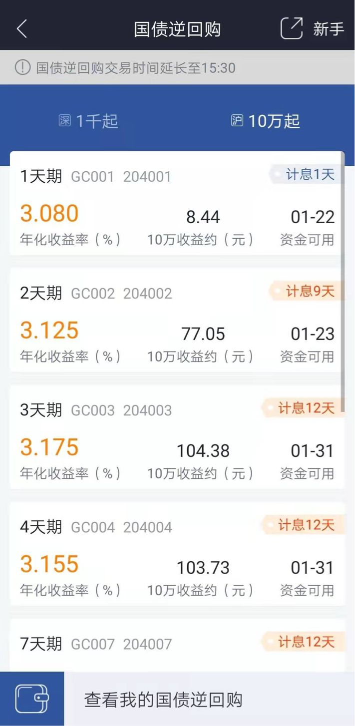 春节期间国债逆回购,闲钱国债逆回购