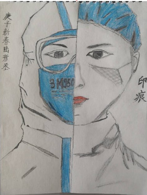 战疫儿童绘画作品500幅,小学生众志成城同心战疫绘画作品