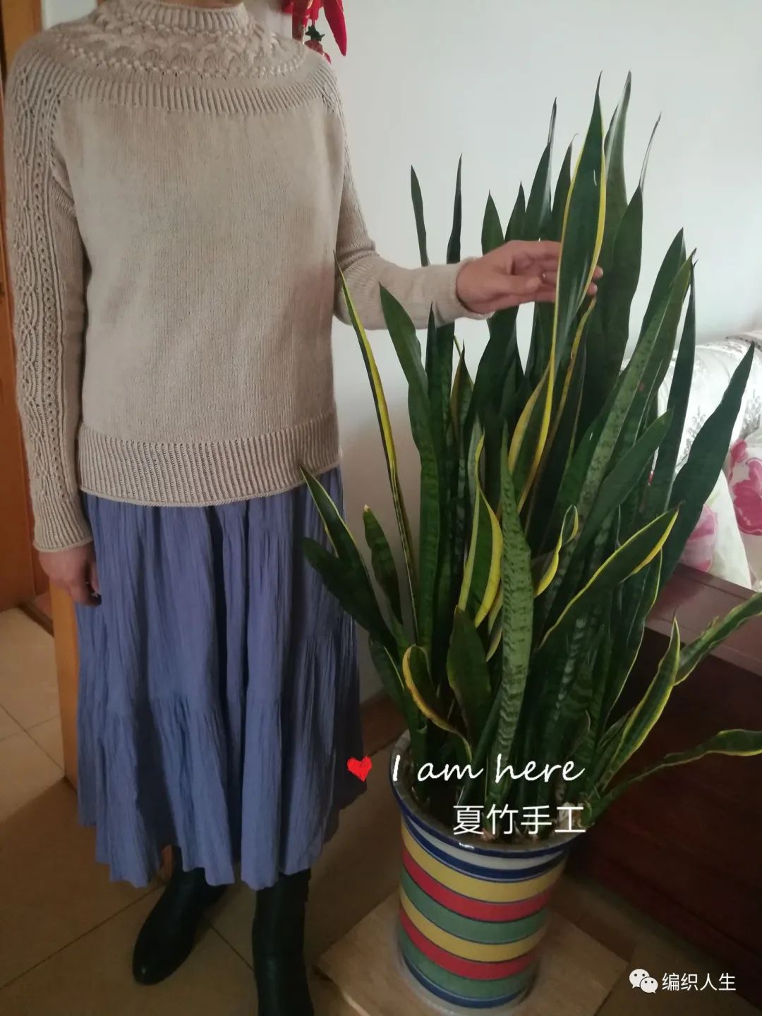 简单好看的棒针织毛衣图案,女生套头棒针粗线花线毛衣教程