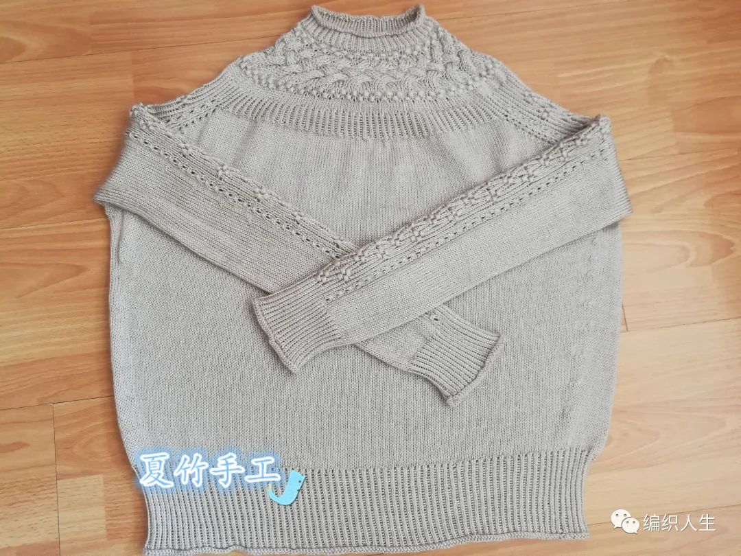 简单好看的棒针织毛衣图案,女生套头棒针粗线花线毛衣教程