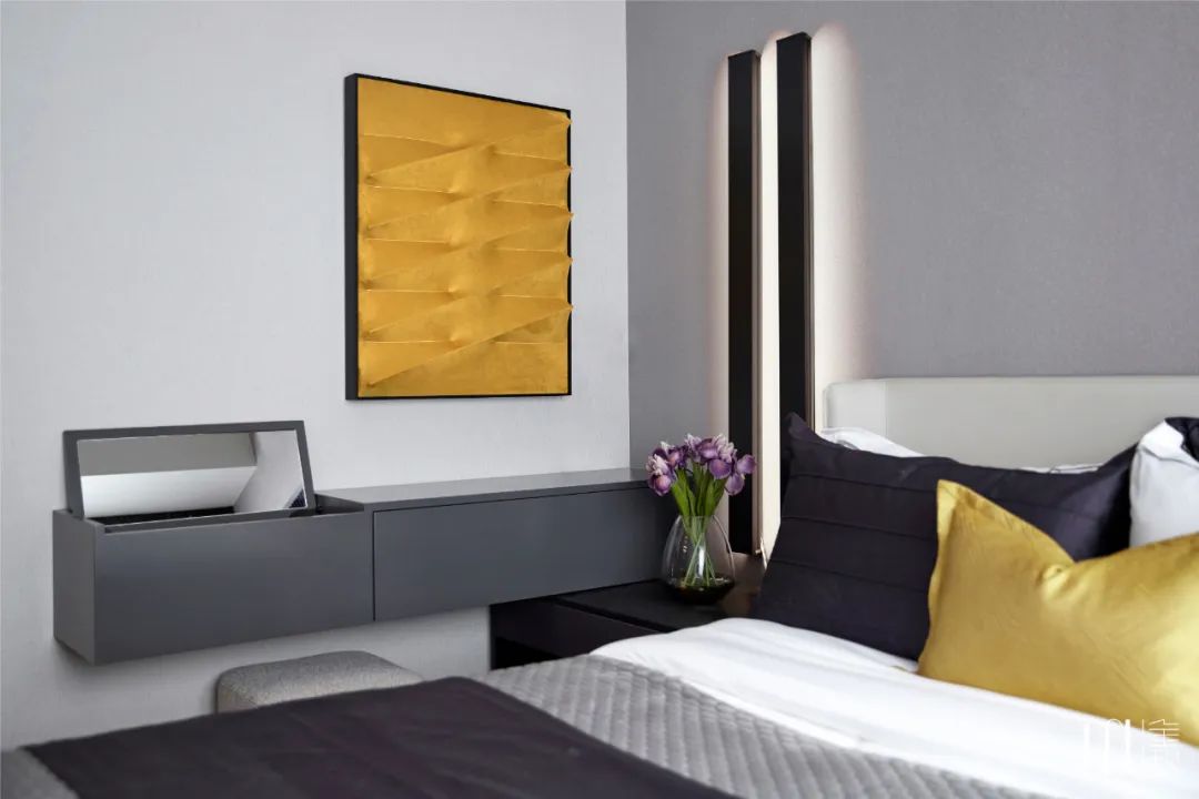 99平方现代轻奢样板房,金秋装修风格图片