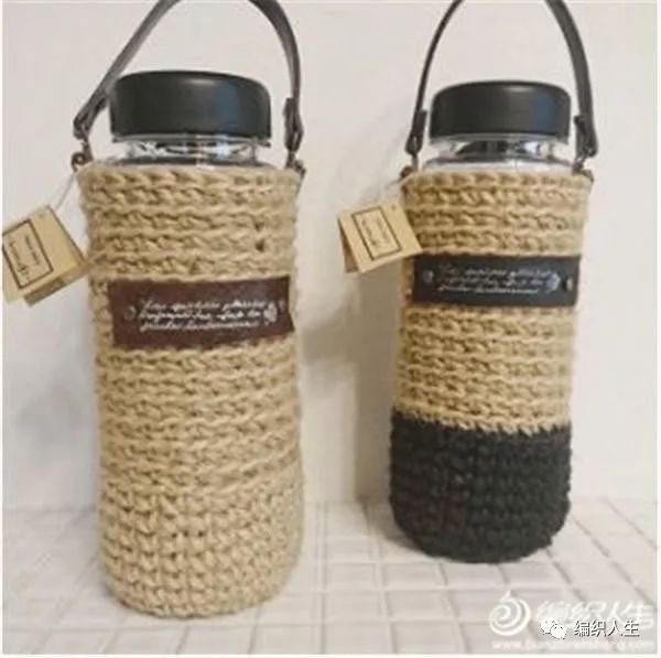 卡通毛线杯套教程,手工编织毛线杯套漂亮简单又实用