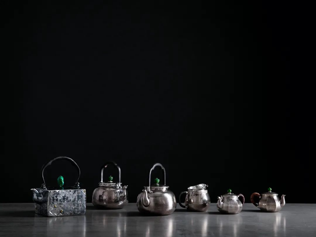 纯银嵌金荷花银壶纯手工泡茶银壶,纯银复古银壶