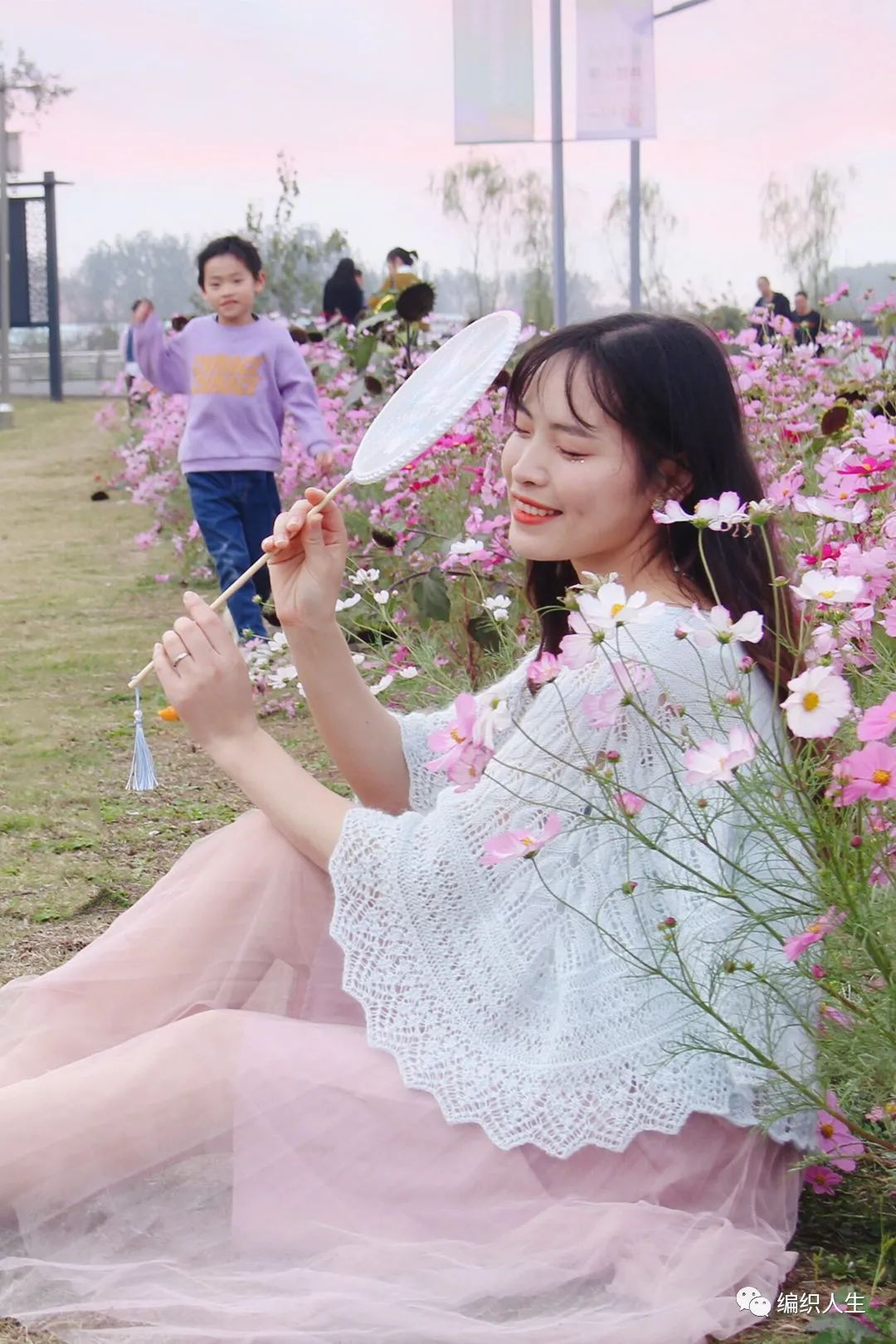 显瘦镂空马海毛毛衣开衫编织教程,马海毛落肩袖开衫编织教程